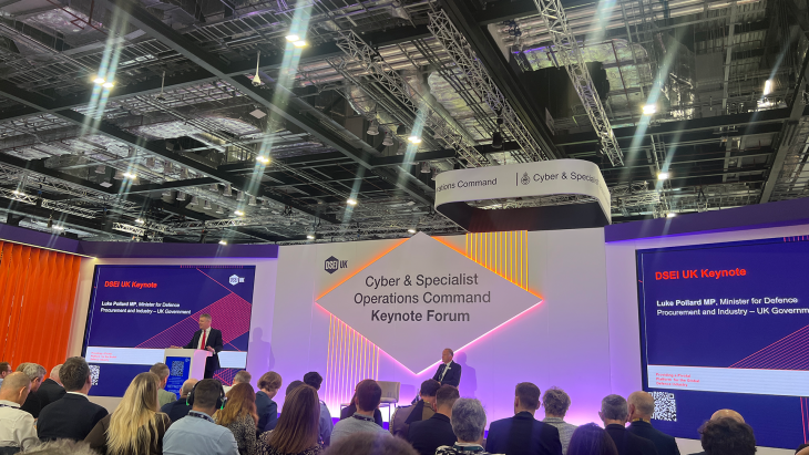 Defence procurement minister Luke Pollard has said the MoD is "too slow" and "needs to change" in a speech to the DSEI audience