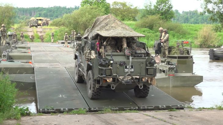 River crossing drills on Exercise Rhino Storm (Picture: BFBS)