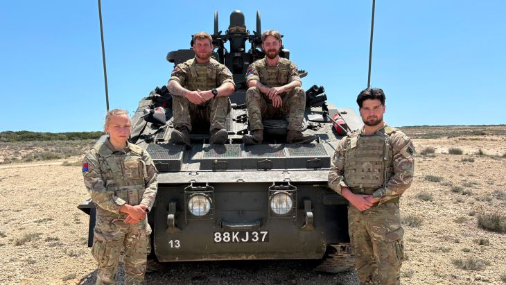 Typhoons, F-35Bs and Wildcats are all patrolling the skies over Cyprus on the lookout for drones, while the Stormer does the same job from the ground (Picture: BFBS)