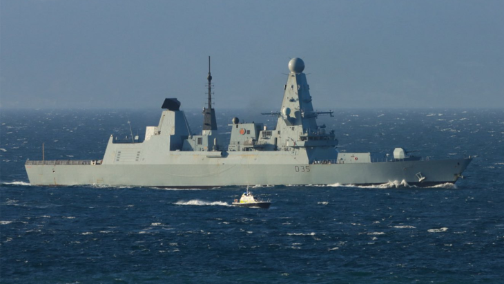 HMS Dragon was pictured arriving in Gibraltar in choppy seas on 17 March 