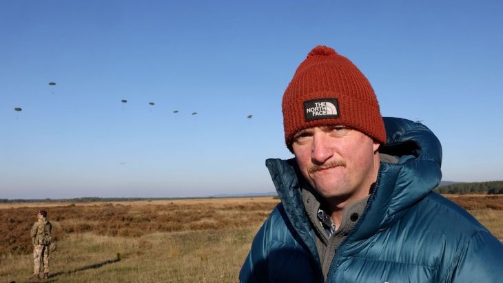 BFBS reporter James Wharton on Ex Rhino Titan (Picture: BFBS)