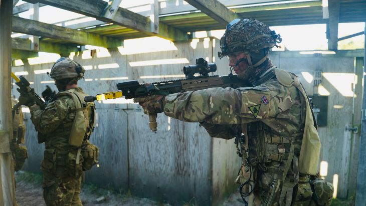 Could you tell these reservists apart from an infanteer in the regular Army? Neither could the enemy (Picture: BFBS)