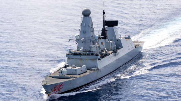 HMS Dragon close to Cyprus as seen from the ships wildcat helicopter 250326 CREDIT MOD