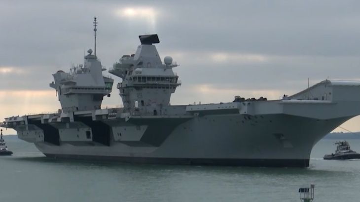 The aircraft carrier, seen here in Portsmouth in 2024, is expected to be making her way down south to the Hampshire naval base