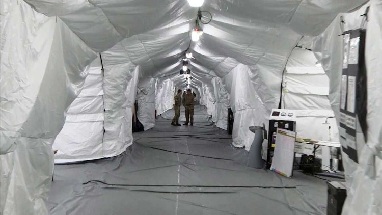 The hospital is a clean zone, kept uncontaminated by the use of airlocks.