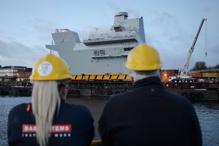 Final Section Of Flagship Aircraft Carrier Takes To The Sea