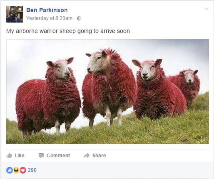 Ben Parkinson Facebook Post