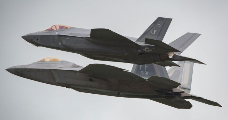 F-22 Raptor And F36B Lightning II at RAF Fairford