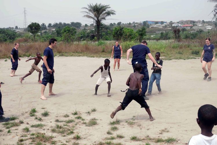 HMS Portland Football With Sierra Leone Orphans