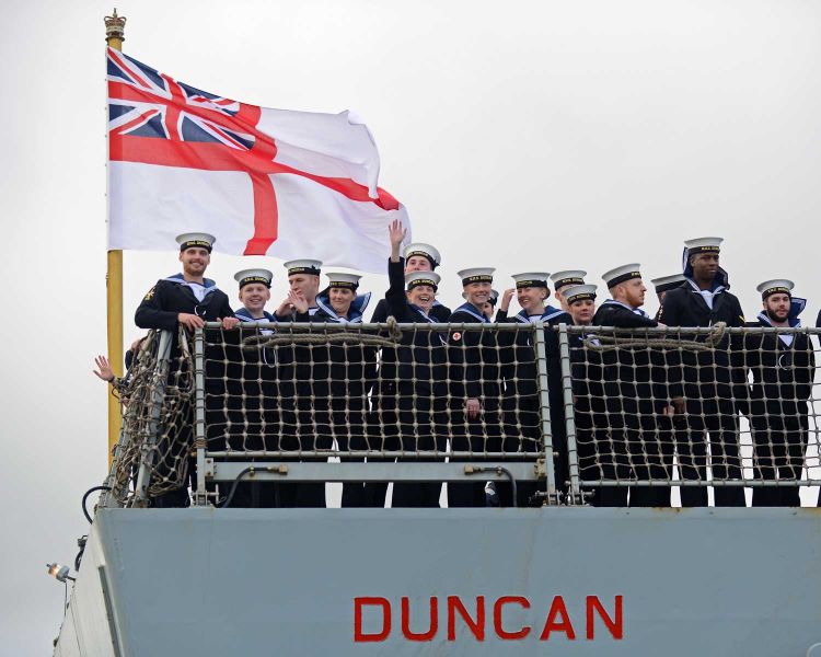 HMS Duncan handed over to her sister ship HMS Defender at the start of November