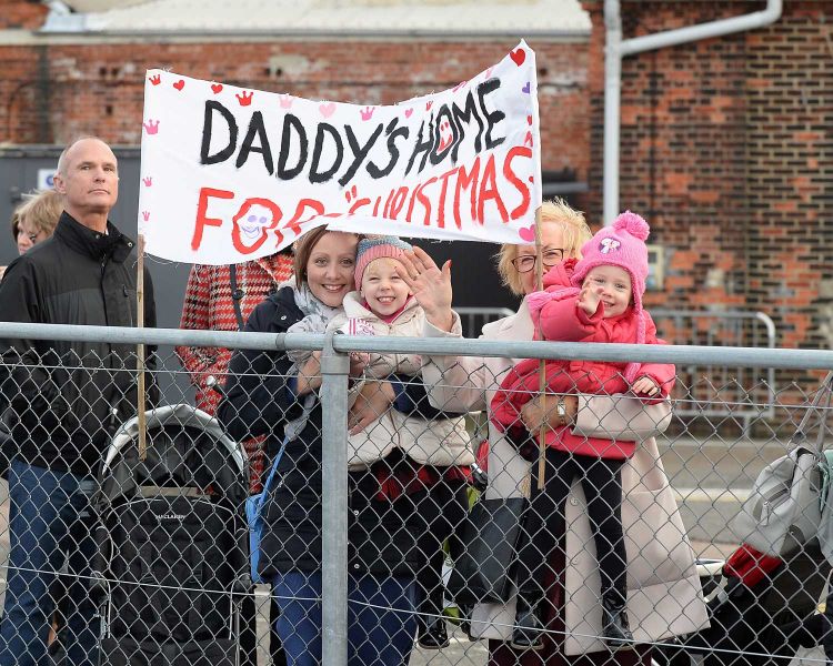 Families were dockside to cheer their loved ones home