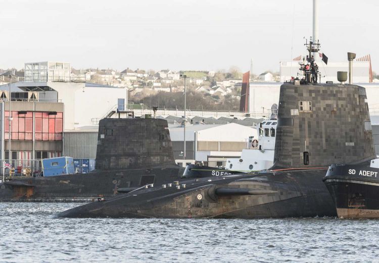 HMS Vengeance Sails Past Her Class-Mate HMS Vanguard