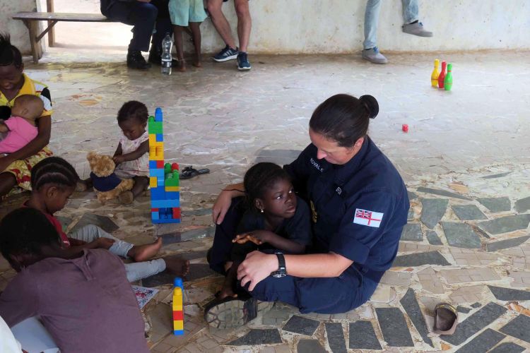 Royal Navy Sailor With Sierra Leone Orphans
