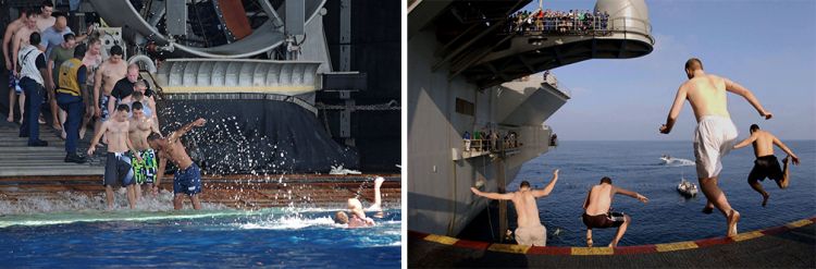 Hands To Bathe - Extreme Swimming On Board Ship