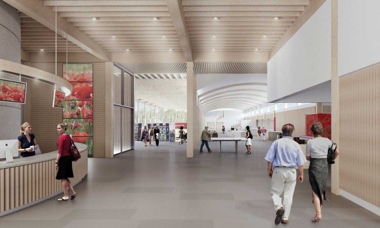 The new facility will have a court yard called Hero's Square