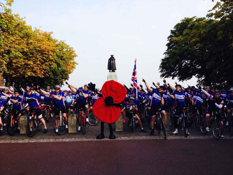 The Pedal to Paris cyclists pose before they set off