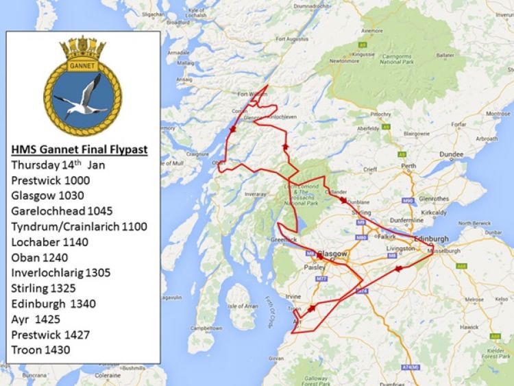 The crew of HMS Gannet are set to conduct a flypast over their old patrol areas to say a final goodbye