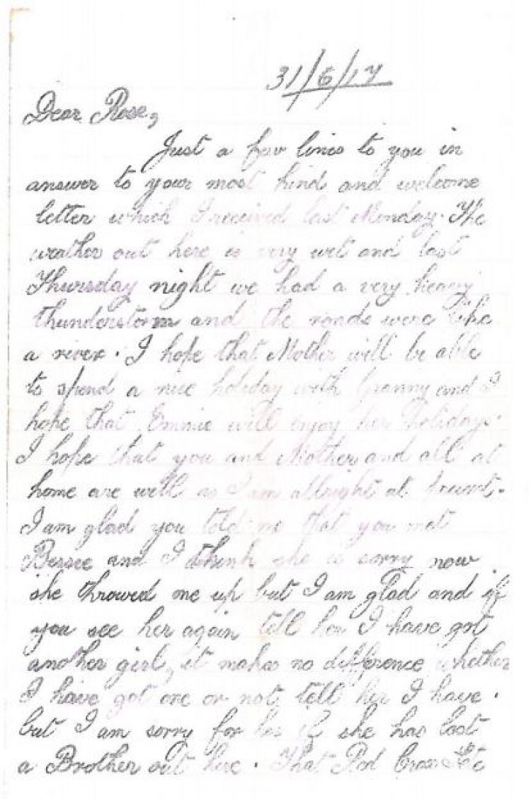 Ted Woolley's Letter
