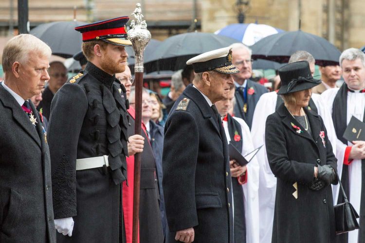 Prince Harry and the Duke of Edinburgh at Westminster Abbey
