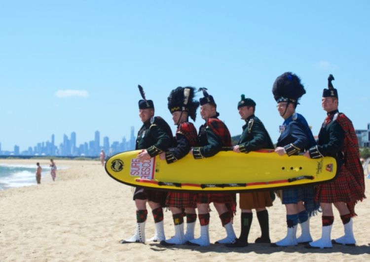 Life's A Beach: Pipers Take a Break From Rehearsals Life's A Beach: Pipers Take a Break From Rehearsals