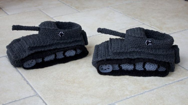 Tank Me Later: Panzer Pattern Slippers 
