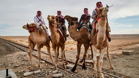 Four former members of the UK Special Forces have been riding 1,100km across the desert that was crossed by Lawrence of Arabia in 1917 (Picture: Special  Forces Club Benevolent Fund)