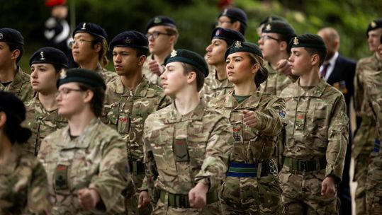 Army cadets affiliated to cavalry and yeomanry regiments marching at Hyde Park (Picture: MOD)