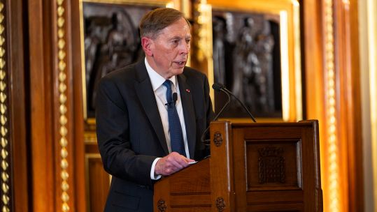 Gen (Ret'd) Petraeus spoke at the Lord Speaker's Lecture after being invited by the Lord Speaker (Picture: Nathaniel Plevyak, House of Lords)