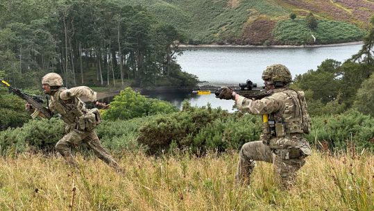 Soldiers from 3 Rifles taking part in the Chosen Man competition