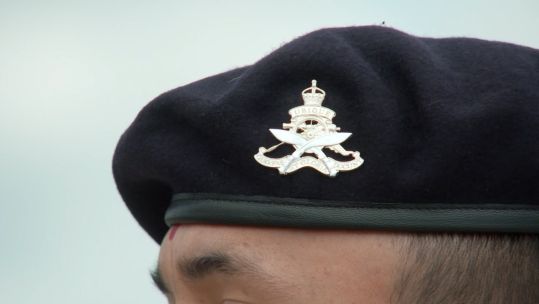 The new KGA cap badge is made up of the Royal Artillery badge and two crossed kukris