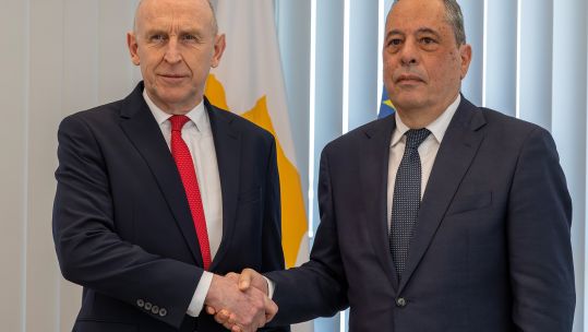 Defence Secretary John Healey meets Cypriot counterpart Vasilis Palmas in Nicosia