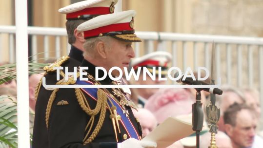 The King expressed his shock over Royal Navy personnel killed in the Merlin crash during an address to the Royal Marines