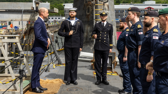 The Prince of Wales visited Faslane to mark 125 years of the Royal Navy's Submarine Service