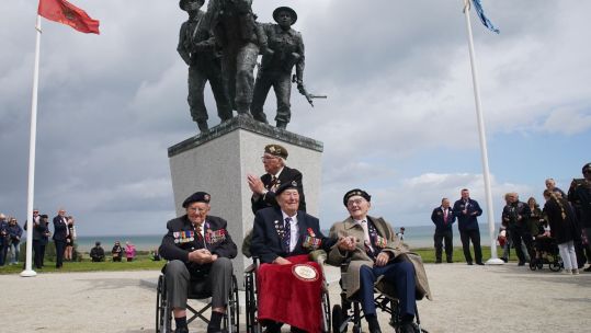 D-Day veterans Richard Brock, Ken Hay, Henry Rice and Ken Benbow (Picture: PA)