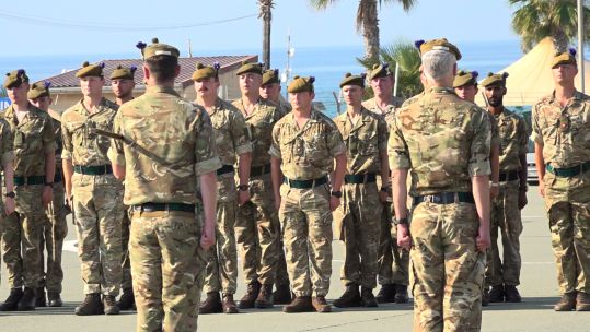 The infanteers of 4 Scots form up on the parade square