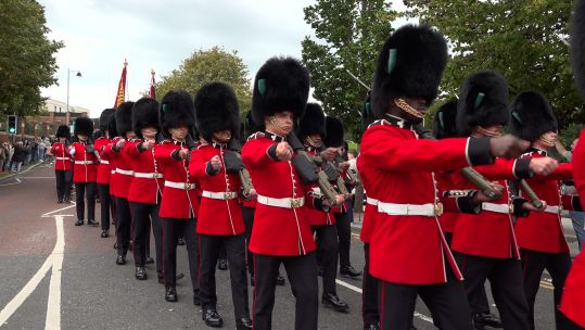 The Irish Guards also previously paraded in Bangor, Wales, to commemorate their 125th anniversary