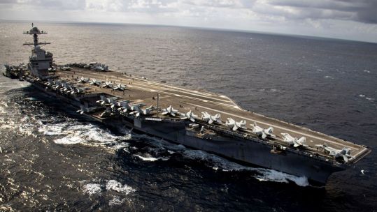 The US Navy's largest and most advanced nuclear-powered aircraft carrier has now entered the Atlantic Ocean and is returning home after a mammoth deployment