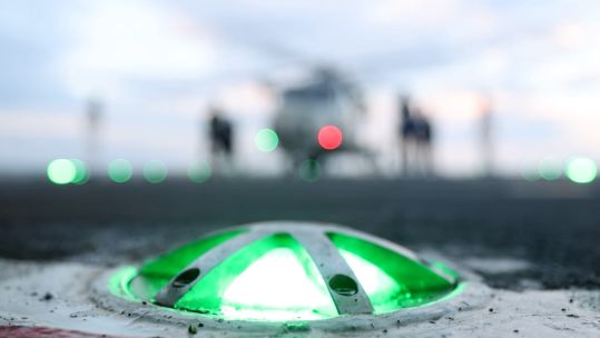 Wildcat pilots see the light as they land on HMS Trent