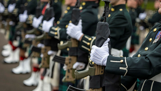 Balaklava Company, 5th Battalion The Royal Regiment of Scotland on parade at Redford Barracks