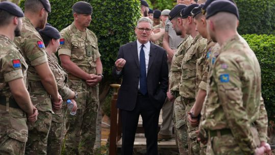 During his visit, Sir Keir spoke with Royal Artillery personnel who have been stationed in the country since late last month