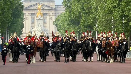 Troopers of the Household Cavalry Mounted Regiment take part in the Major General's Inspection (Picture: BFBS)