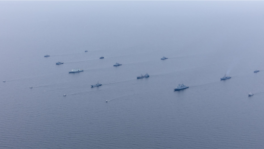 08062026 ORP Lublin leads a formation of NATO warships in the Baltic Sea on Ex Baltops CREDIT US NAVY