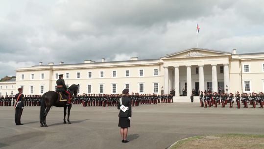 Officer cadets at the passing out ceremony at Sandhurst