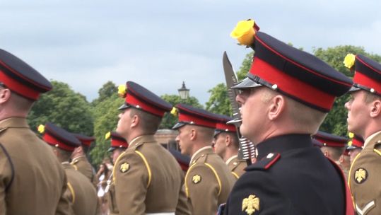 1 Battalion The Royal Anglian Regiment on Minden Day in London