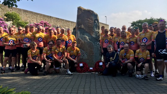 April Fools Club Möhne Dam Germany Dambusters Cyclists RAF Benevolent Fund Crown Copyright C.Sully cropped