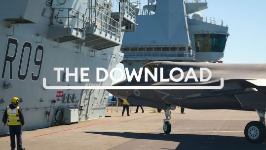 F-35B jets from 809 Naval Air Squadron land on the deck of HMS Prince of Wales