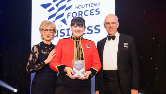 121225 Stephanie Grieve won Military Values in Business Award 2025 Scottish Forces in Business Awards CREDIT Forces in Business Awards