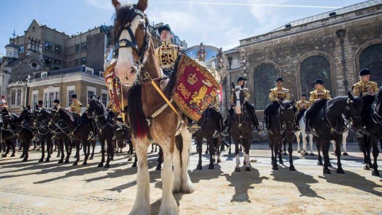Household Cavalry Parade Through London For The Queen