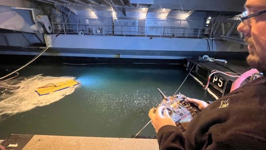 The system can be deployed in standard shipping containers, meaning it is suitable for aircraft carriers (Picture: Royal Navy)