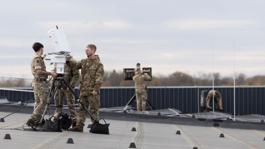 This latest deployment comes as new figures revealed that drones have been spotted at UK military bases nearly 200 times since the start of 2025 (Picture: MOD)